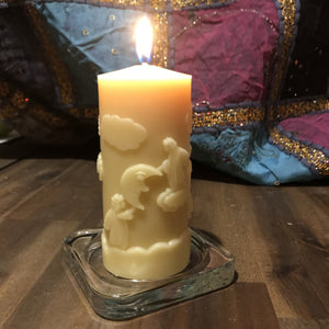 Happy Flame Angel beeswax candle