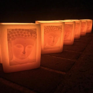 Happy Flame Beeswax Lanterns luminaries Buddha beeswax lantern- rectangle