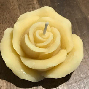 Happy Flame Decorative "Barcelona Rose" beeswax candle- natural yellow $19.50 "Barcelona Rose". Beeswax candle