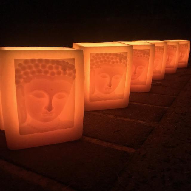Buddha Beeswax Candle Lantern - Happy Flame