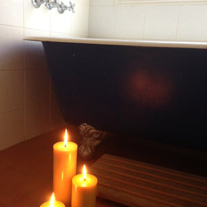 360 - Hour Beeswax Pillar Candle Pack 3 - Happy Flame