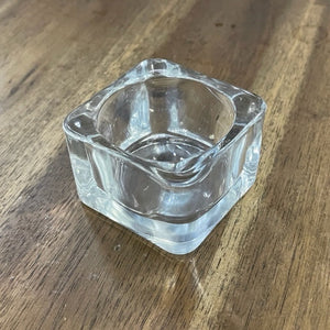 Glass Tea Light holders Beeswax Tea lights Happy Flame Square tea light holder- clear glass: $2.50 