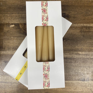 Tapered beeswax candle sticks- made from certified organic beeswax Beeswax candle stick Happy Flame 6 x Taper candle sticks 