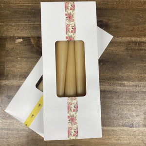 Tapered beeswax candle sticks- made from certified organic beeswax Beeswax candle stick Happy Flame 6 x Taper candle sticks 